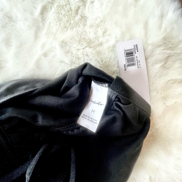 New with tags SHINE ON BANDEAU 1 PC Front SHIRRING BATHING SUIT -BLACK SZ M 8-10 - Picture 5 of 5